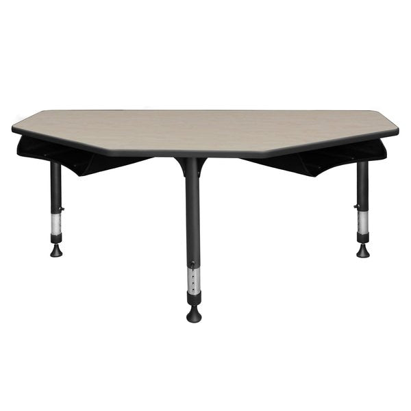Classroom Desk, 24 D, 60 W, 23-34 H, Maple, Wood|Metal