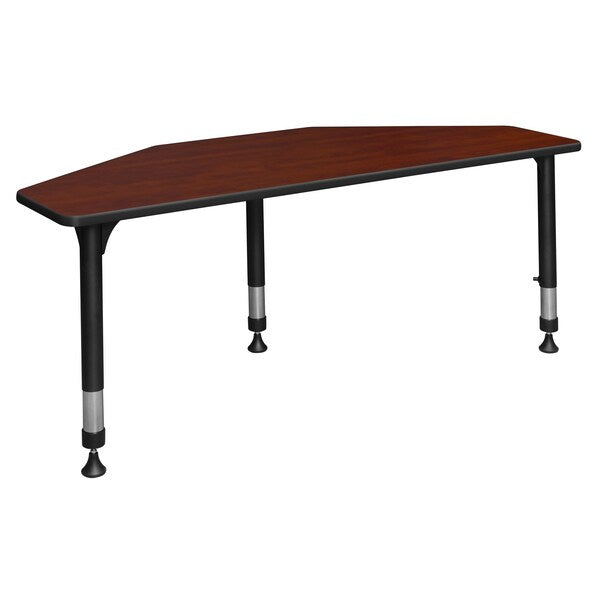Classroom Desk, 24 D, 60 W, 23-34 H, Cherry, Wood|Metal