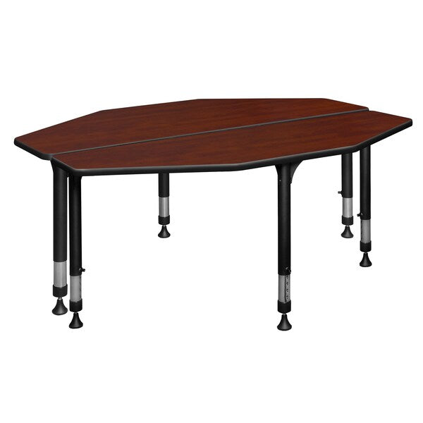 Classroom Desk, 24 D, 60 W, 23-34 H, Cherry, Wood|Metal