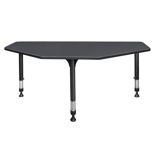 Classroom Desk, 24 D, 60 W, 23-34 H, Grey, Wood|Metal