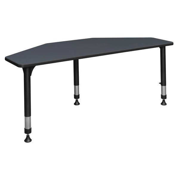 Classroom Desk, 24 D, 60 W, 23-34 H, Grey, Wood|Metal