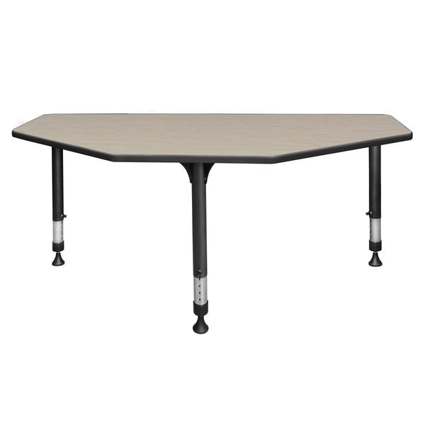 Classroom Desk, 24 D, 60 W, 23-34 H, Maple, Wood|Metal