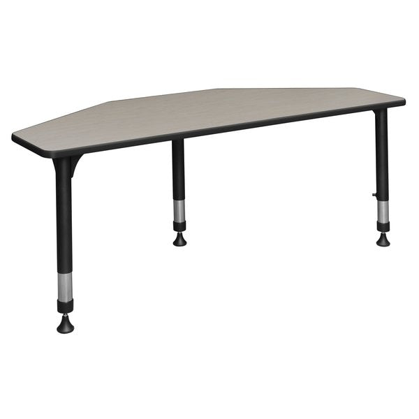 Classroom Desk, 24 D, 60 W, 23-34 H, Maple, Wood|Metal