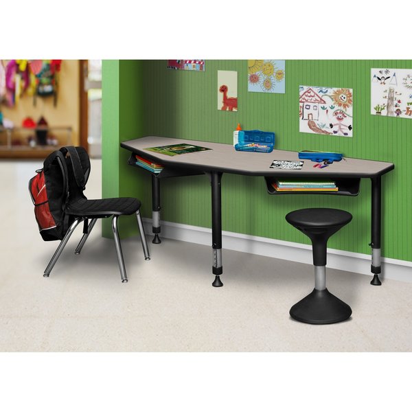 Classroom Desk, 24 D, 60 W, 23-34 H, Maple, Wood|Metal