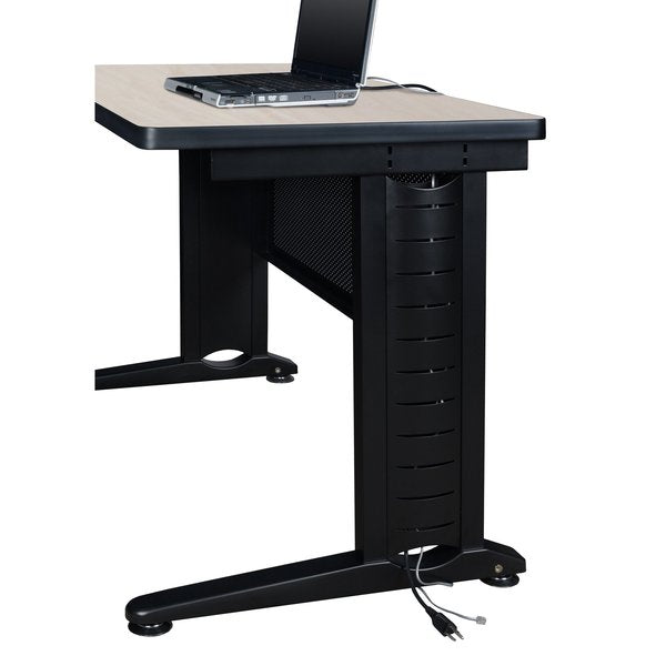 U Shaped Desk, 102 D, 66 W, 29 H, Maple, Wood|Metal