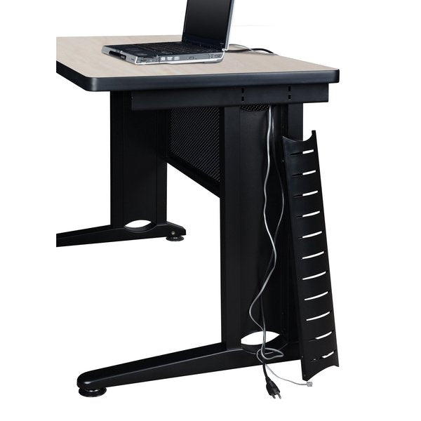 Pedestal Desk, 24 D, 60 W, 29 H, Maple, Wood|Metal