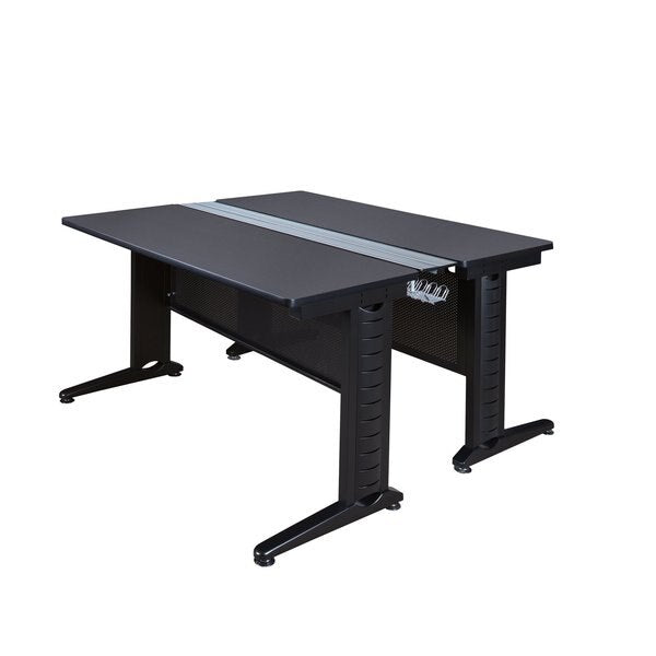 Benching Station, 58 D, 48 W, 29 H, Grey, Wood|Metal