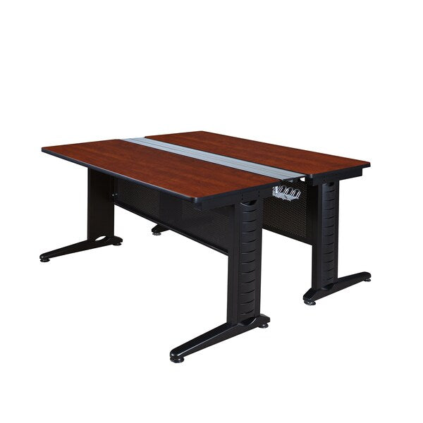 Benching Station, 58 D, 72 W, 29 H, Cherry, Wood|Metal