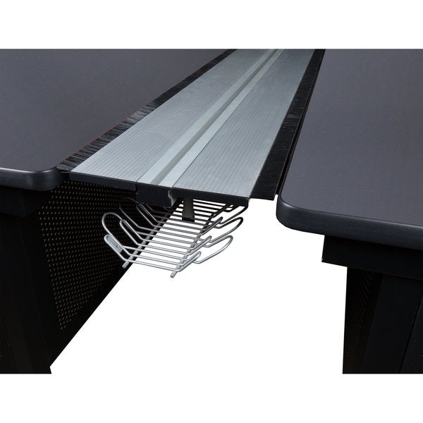 Benching Station, 58 D, 48 W, 29 H, Grey, Wood|Metal