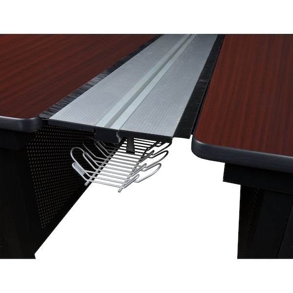 Benching Station, 58 D, 66 W, 29 H, Mahogany, Wood|Metal