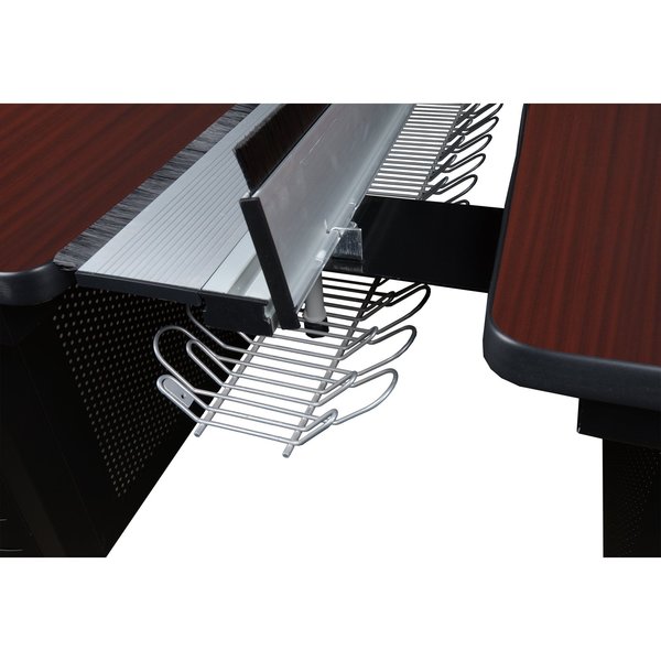 Benching Station, 58 D, 72 W, 29 H, Mahogany, Wood|Metal