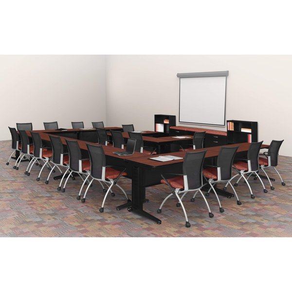 Rectangle Tables > Training Tables > Fusion Training Tables, 84 X 24 X 29, Wood|Metal Top, Cherry