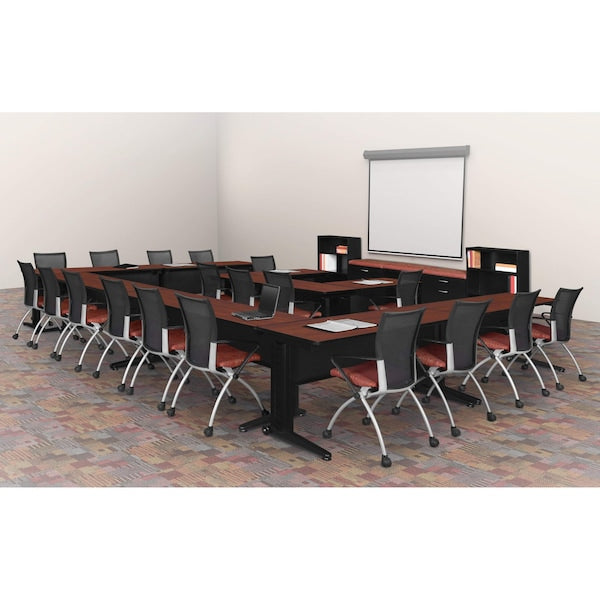 Rectangle Tables > Training Tables > Fusion Training Tables, 48 X 24 X 29, Wood|Metal Top, Cherry