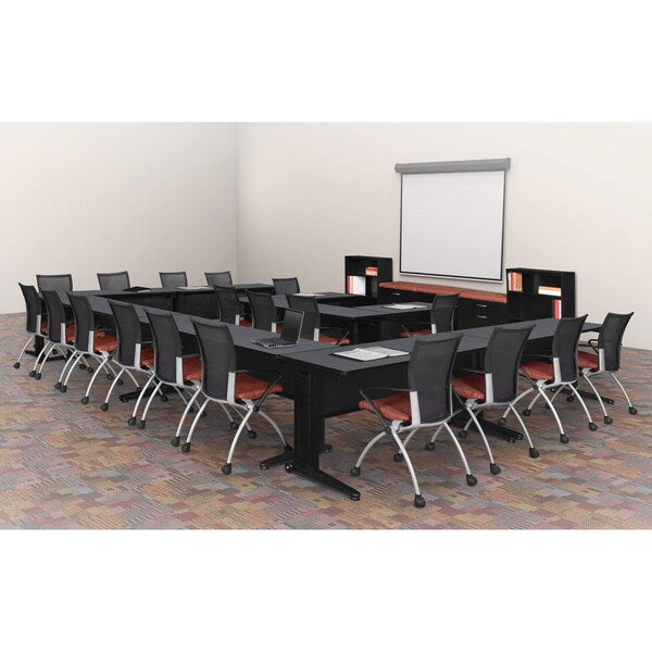 Rectangle Tables > Training Tables > Fusion Training Tables, 60 X 24 X 29, Wood|Metal Top, Grey