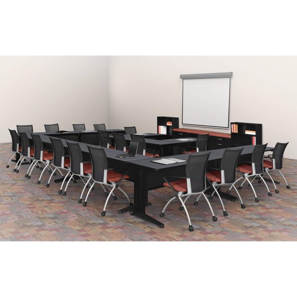 Rectangle Tables > Training Tables > Fusion Training Tables, 72 X 24 X 29, Wood|Metal Top, Grey