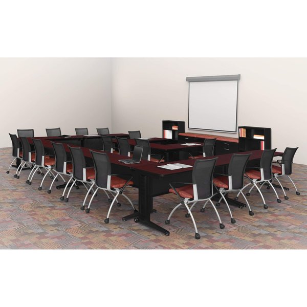 Rectangle Tables > Training Tables > Fusion Training Tables, 66 X 24 X 29, Wood|Metal Top, Mahogany