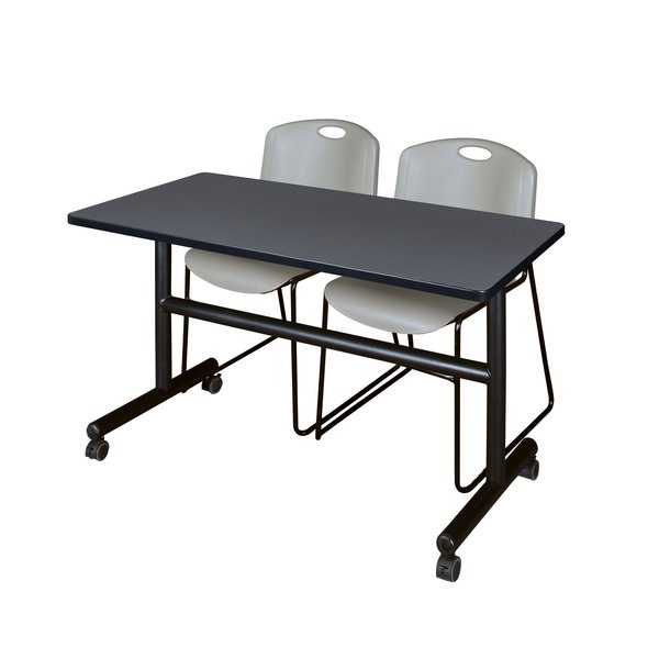 Tables > Nesting Tables > Kobe Flip Top Table & Chair Sets, 48 X 24 X 29, Grey