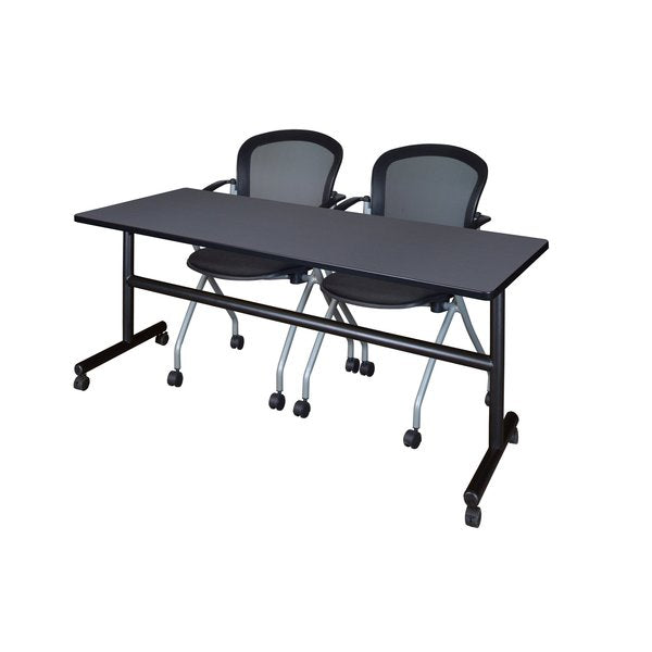 Rectangle Tables > Nesting Tables > Kobe Flip Top Table & Chair Sets, 72 W, 24 L, 29 H, Grey