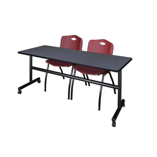 Rectangle Tables > Nesting Tables > Kobe Flip Top Table & Chair Sets, 72 X 24 X 29, Grey