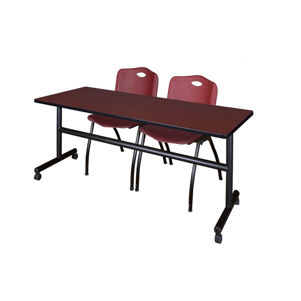 Rectangle Tables > Nesting Tables > Kobe Flip Top Table & Chair Sets, 72 X 24 X 29, Mahogany
