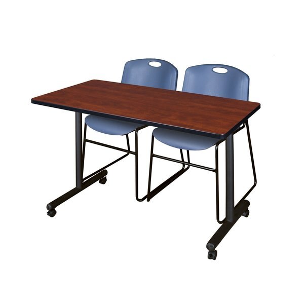 Rectangle Tables > Training Tables > Kobe Mobile Table & Chair Sets, 48 X 24 X 29, Cherry