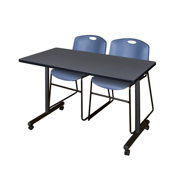 Rectangle Tables > Training Tables > Kobe Mobile Table & Chair Sets, 48 X 24 X 29, Grey