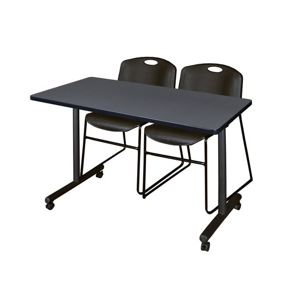 Rectangle Tables > Training Tables > Kobe Mobile Table & Chair Sets, 48 X 24 X 29, Grey