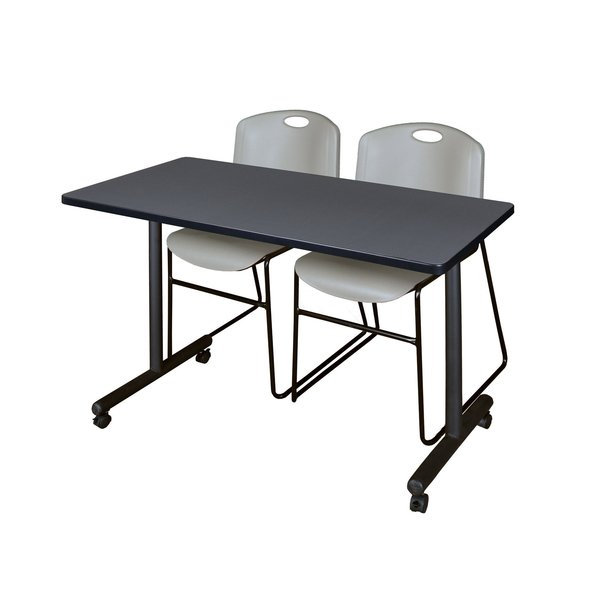 Rectangle Tables > Training Tables > Kobe Mobile Table & Chair Sets, 48 X 24 X 29, Grey
