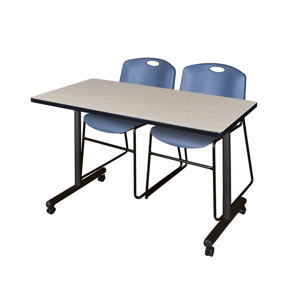 Rectangle Tables > Training Tables > Kobe Mobile Table & Chair Sets, 48 X 24 X 29, Maple