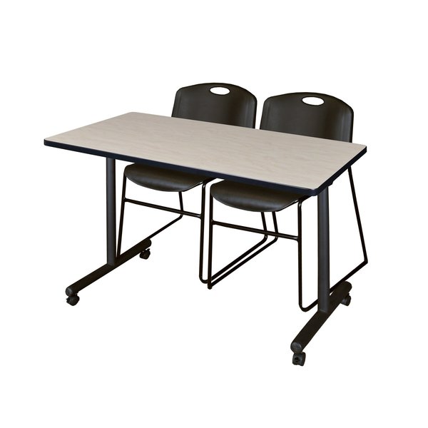Rectangle Tables > Training Tables > Kobe Mobile Table & Chair Sets, 48 X 24 X 29, Maple