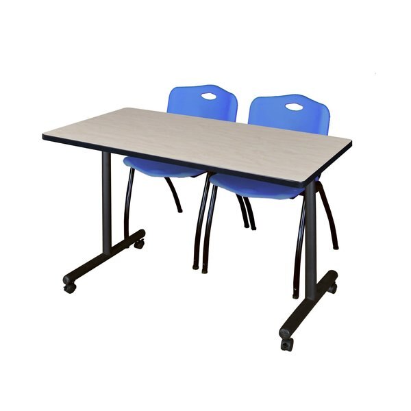 Rectangle Tables > Training Tables > Kobe Mobile Table & Chair Sets, 48 X 24 X 29, Maple