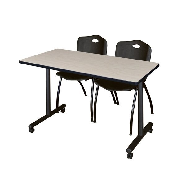 Rectangle Tables > Training Tables > Kobe Mobile Table & Chair Sets, 48 X 24 X 29, Maple