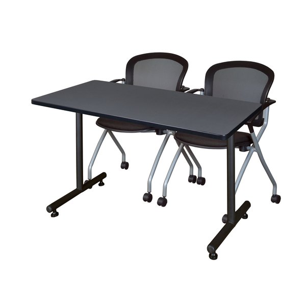 Rectangle Tables > Training Tables > Kobe Training Table & Chair Sets, 48 X 24 X 29, Grey