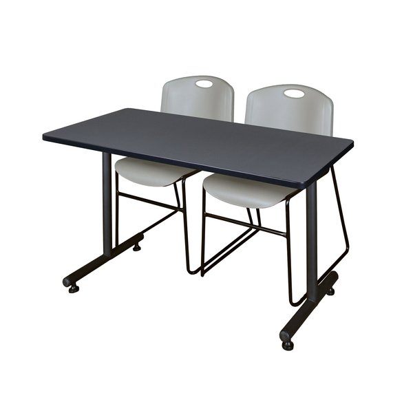 Rectangle Tables > Training Tables > Kobe Training Table & Chair Sets, 48 X 24 X 29, Grey