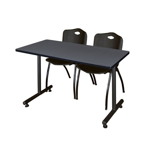 Rectangle Tables > Training Tables > Kobe Training Table & Chair Sets, 48 X 24 X 29, Grey