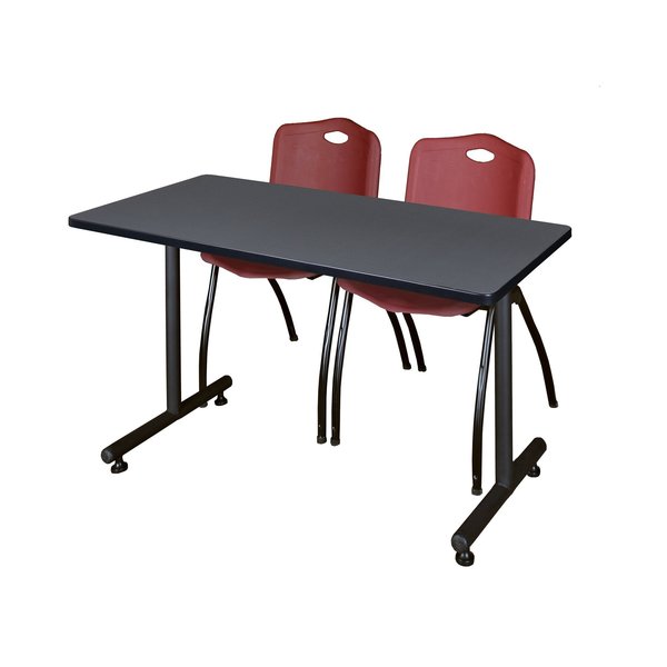 Rectangle Tables > Training Tables > Kobe Training Table & Chair Sets, 48 X 24 X 29, Grey