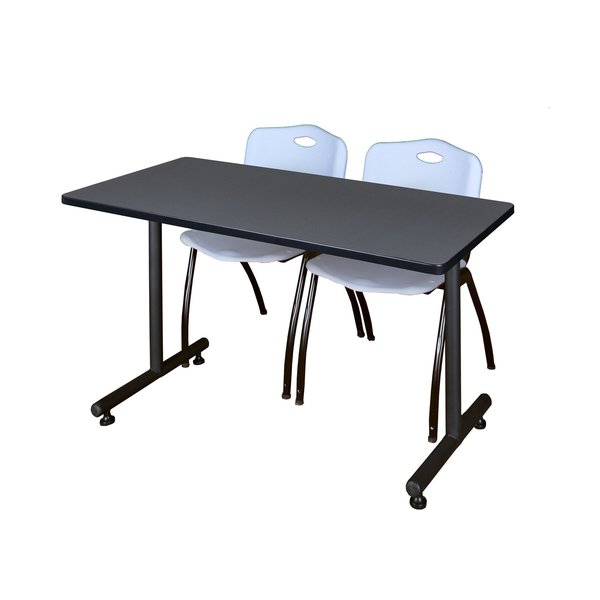 Rectangle Tables > Training Tables > Kobe Training Table & Chair Sets, 48 X 24 X 29, Grey