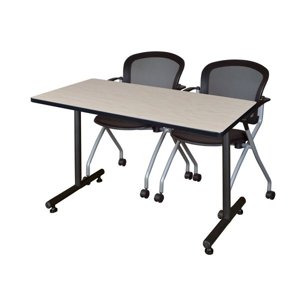 Rectangle Tables > Training Tables > Kobe Training Table & Chair Sets, 48 X 24 X 29, Maple