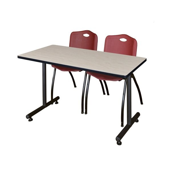 Rectangle Tables > Training Tables > Kobe Training Table & Chair Sets, 48 X 24 X 29, Maple