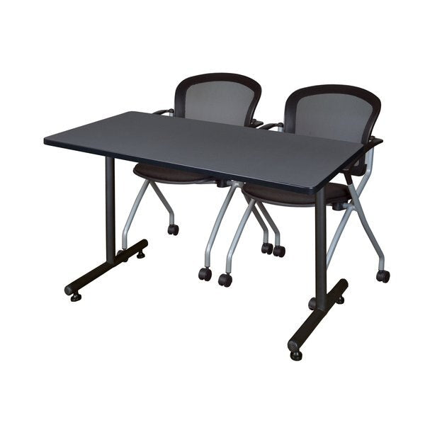 Rectangle Tables > Training Tables > Kobe Training Table & Chair Sets, 48 X 30 X 29, Grey