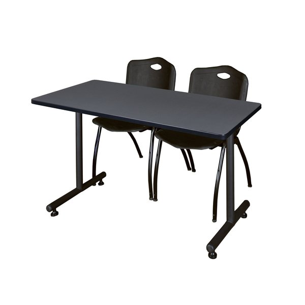 Rectangle Tables > Training Tables > Kobe Training Table & Chair Sets, 48 X 30 X 29, Grey