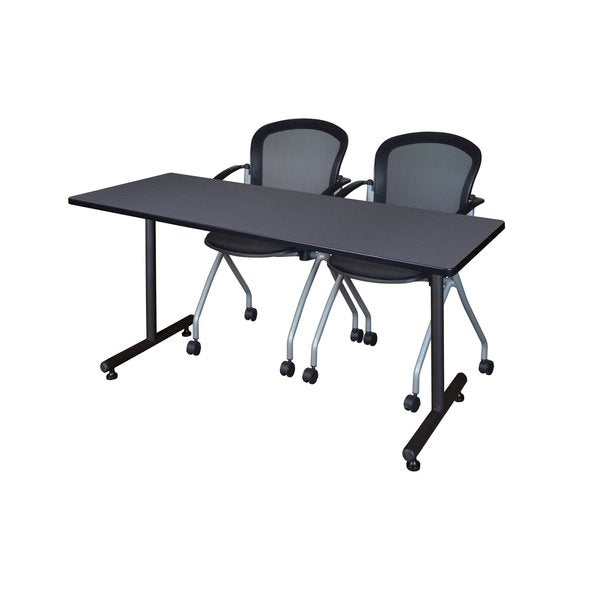 Rectangle Tables > Training Tables > Kobe Training Table & Chair Sets, 60 X 24 X 29, Grey