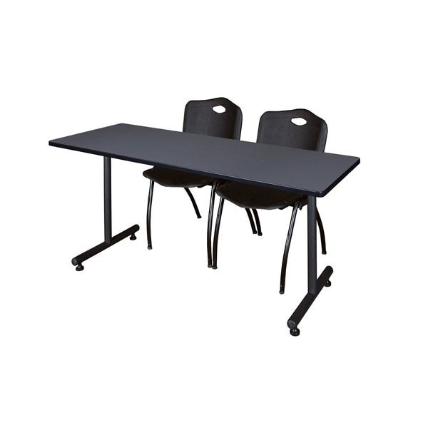 Rectangle Tables > Training Tables > Kobe Training Table & Chair Sets, 60 X 24 X 29, Grey