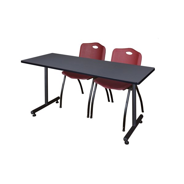 Rectangle Tables > Training Tables > Kobe Training Table & Chair Sets, 60 X 24 X 29, Grey