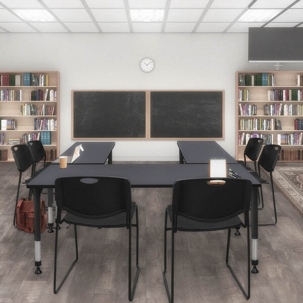 Tables > Height Adjustable > Rectangular Table & Chair Sets, 66 X 24 X 23-34