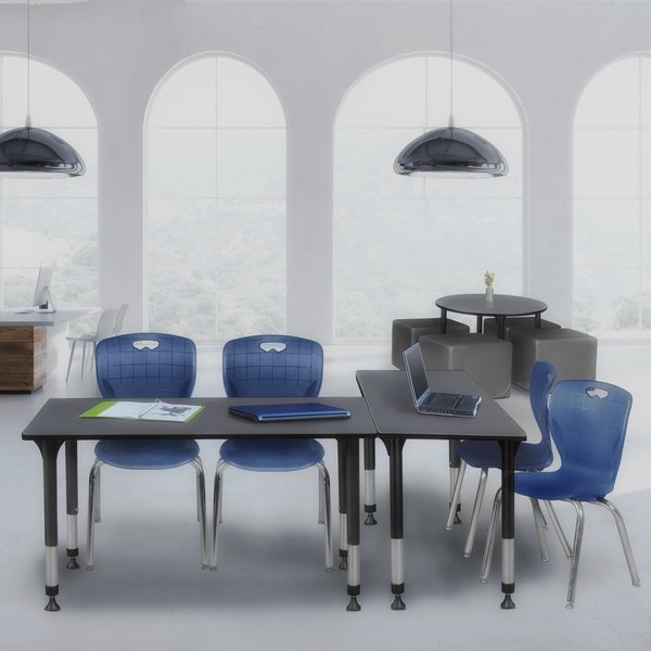 Rectangle Tables > Height Adjustable > Rectangular Classroom Tables, 48 X 24 X 23-34, Gray
