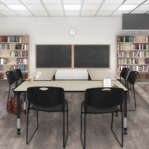 Tables > Height Adjustable > Rectangular Table & Chair Sets, 60 X 24 X 23-34