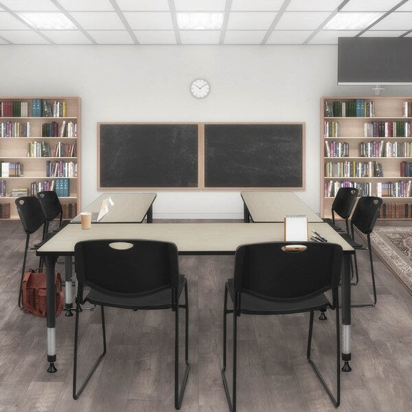 Tables > Height Adjustable > Rectangular Table & Chair Sets, 72 X 30 X 23-34