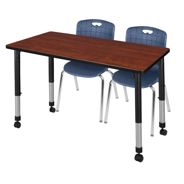Tables > Height Adjustable > Rectangular Mobile Table & Chair Sets, 48 X 30 X 23-34