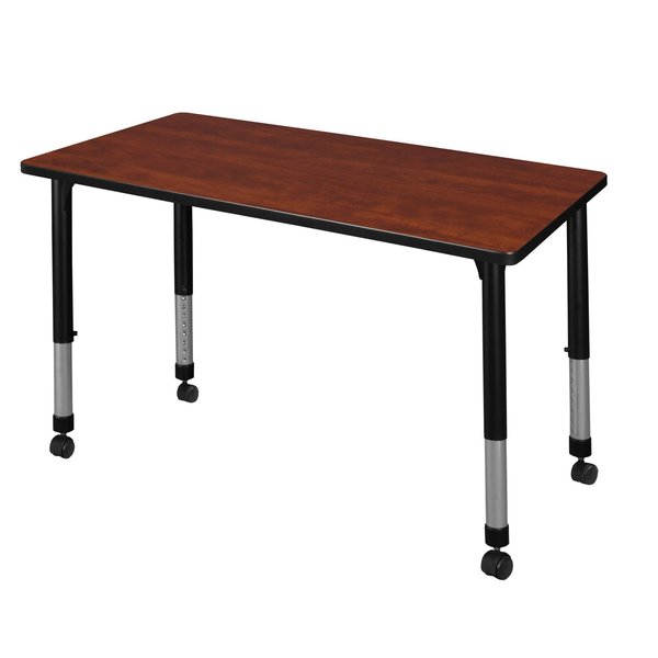 Tables > Height Adjustable > Rectangular Mobile Tables, 48 X 30 X 23-34, Wood|Metal Top